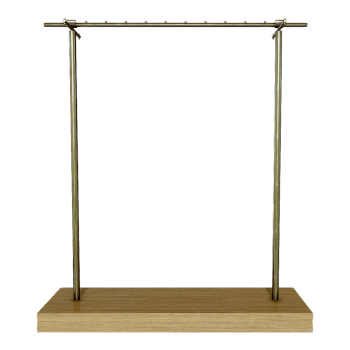 Shopping mall clothing store household metal pole rack oak solid wood can push floor-to-floor hangers-metal rack