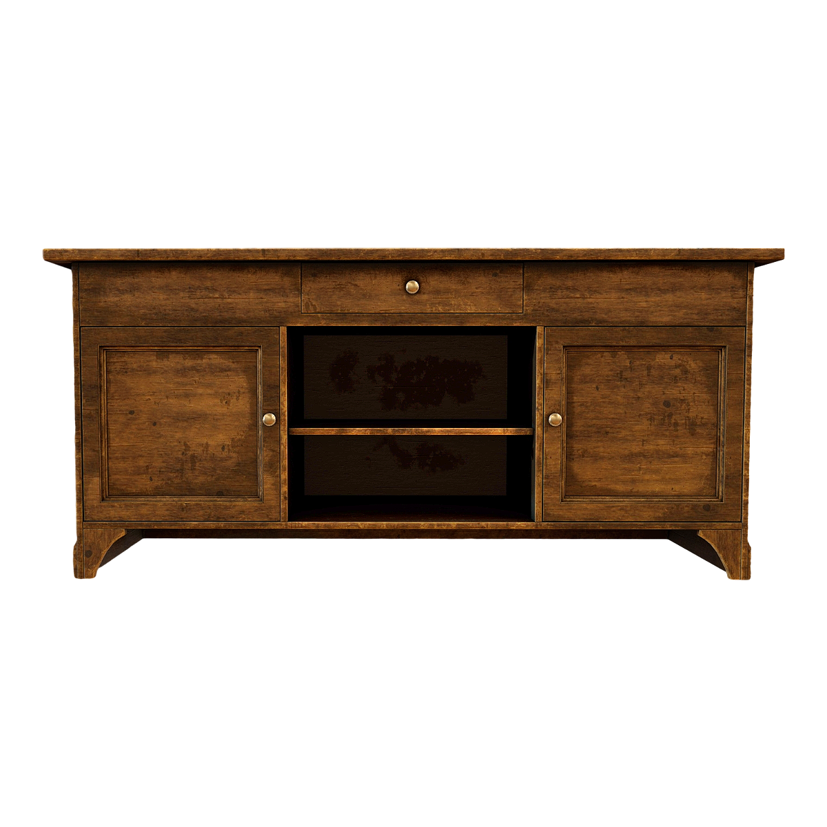 American Style Old Metal Parts Black Walnut Solid Wood Drawer Table Single Door Cabinet Table Office Desk