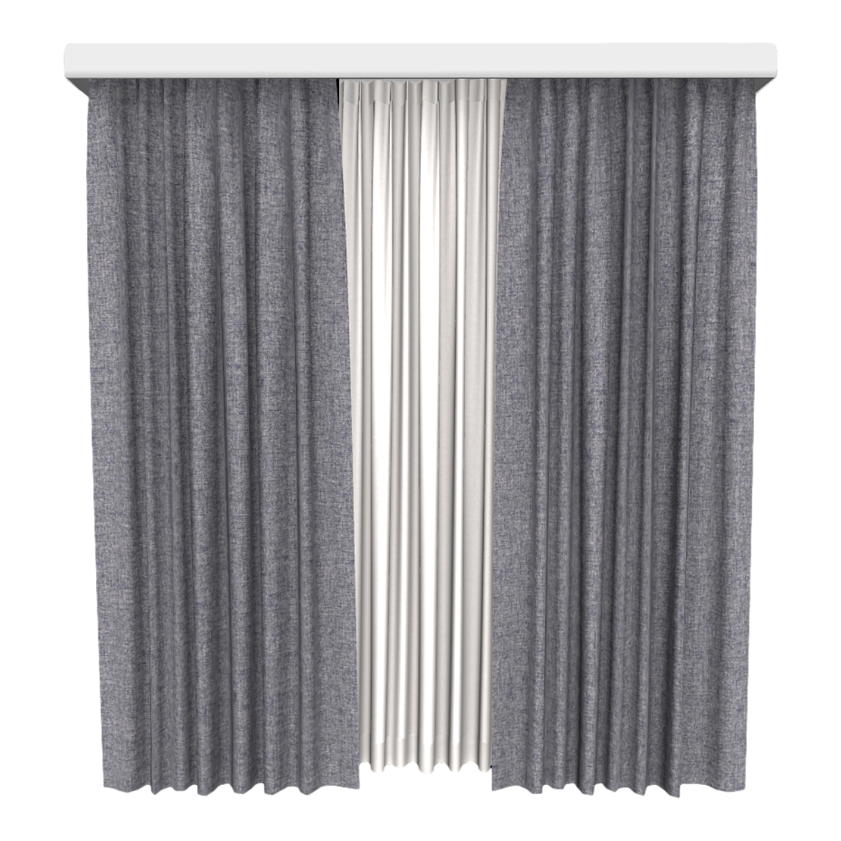 Home Living Room Bedroom Hanging White Marble Off-white Two-color Fabric Double-layer Blackout Curtain