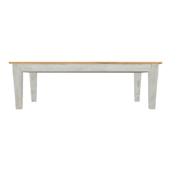 Modern Simple Oak Solid Wood Desktop White Paint Multi-Person Bench Four-legged Stool Square Stool-Stool