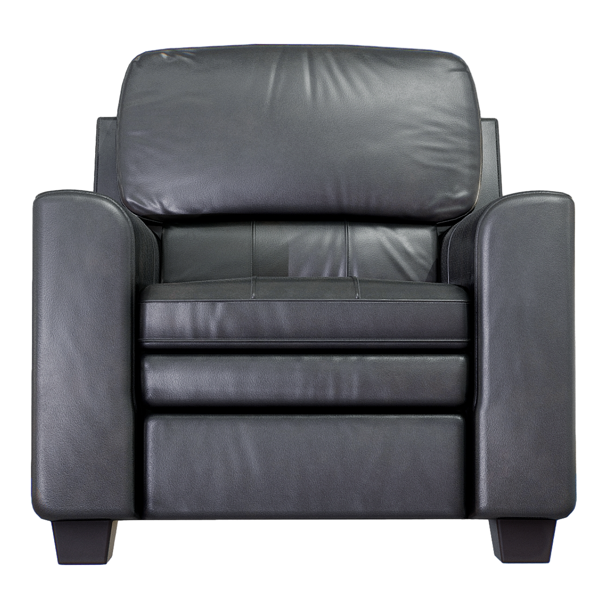 Italian Home Ebony Solid Wood Sofa Legs Black Leather Single Backrest Armrest Sofa Chair