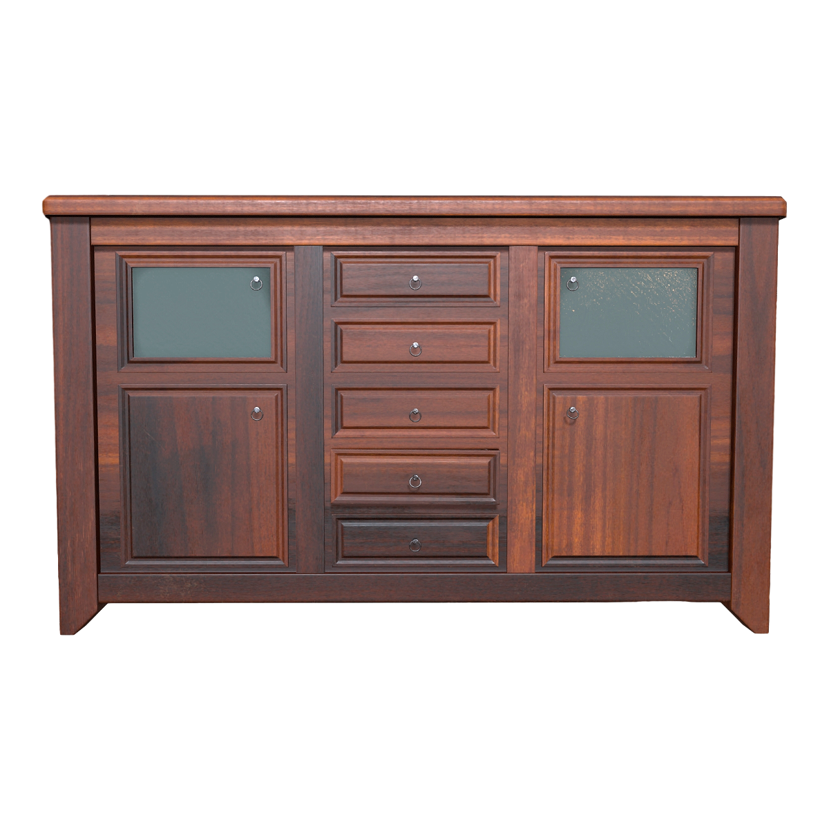 Nordic metal grip devitrification glass full red walnut solid wood single door drawer multi-bucket long cabinet-entrance cabinet