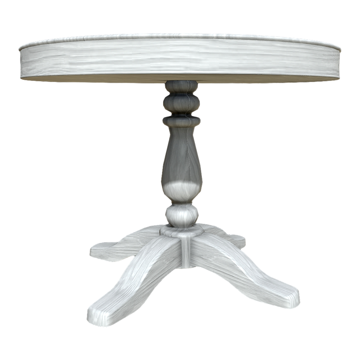 British home full solid wood white paint four-legged round table table-table