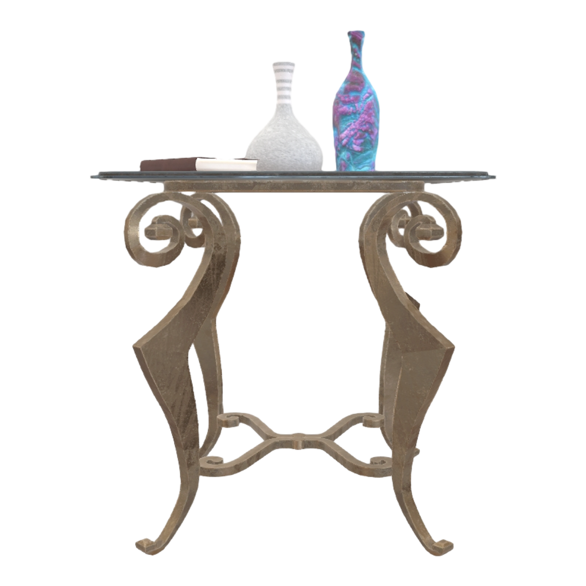 Nordic Home Living Room Art Metal Bracket DTV Glass Square Table Side Corner Table Decorative Table-Glass Table