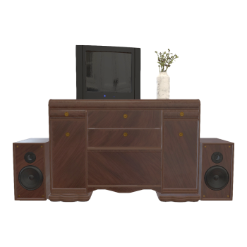 Nordic Home Living Room Black Walnut Solid Wood Drawer Cabinet Old Small TV Speaker Vase Decoration-TV Cabinet