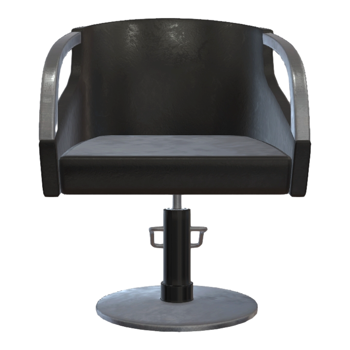 Modern metal base armrest black leather single backrest armrest swivel lifting bevel sofa chair