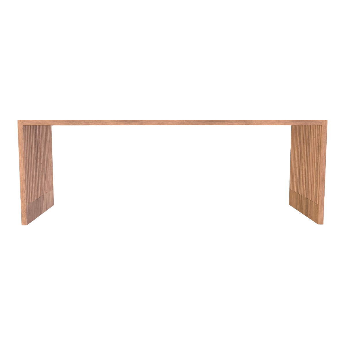 Courtyard indoor and outdoor full dark oak solid wood hollow design no backrest multi-person bench square chair