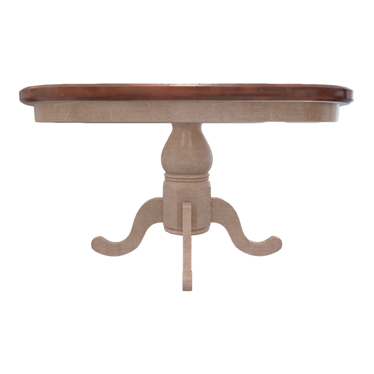 American Home White Birch Solid Wood Base Red Walnut Solid Wood Desktop Full Solid Wood Table Four Leg Oval Table-Dining Table