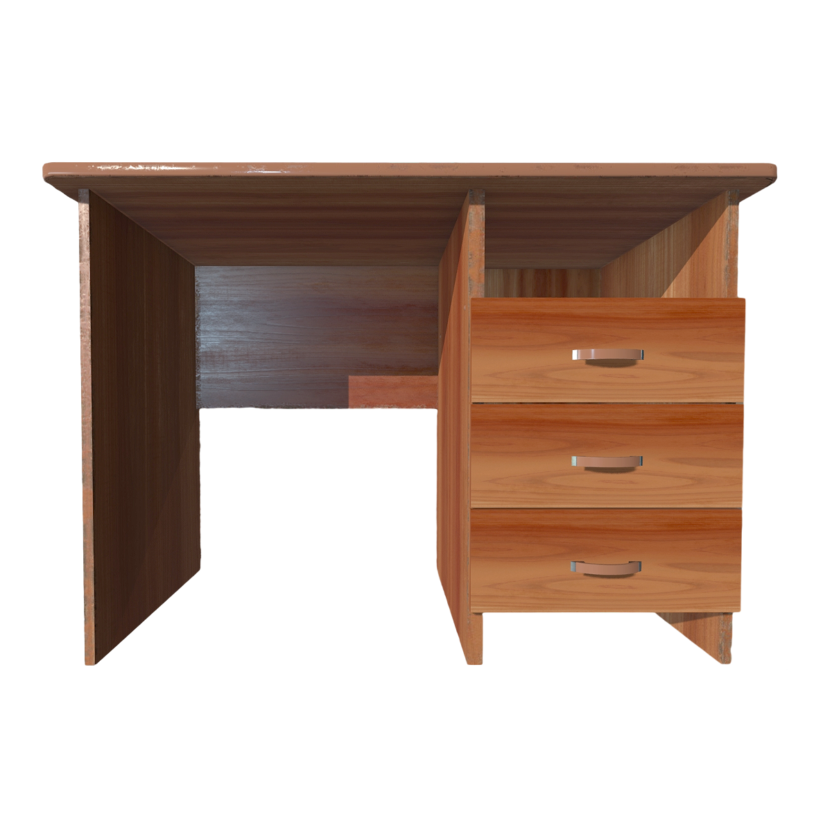 Home Bedroom Full Dark Oak Solid Wood Desk Computer Desk Drawer Table