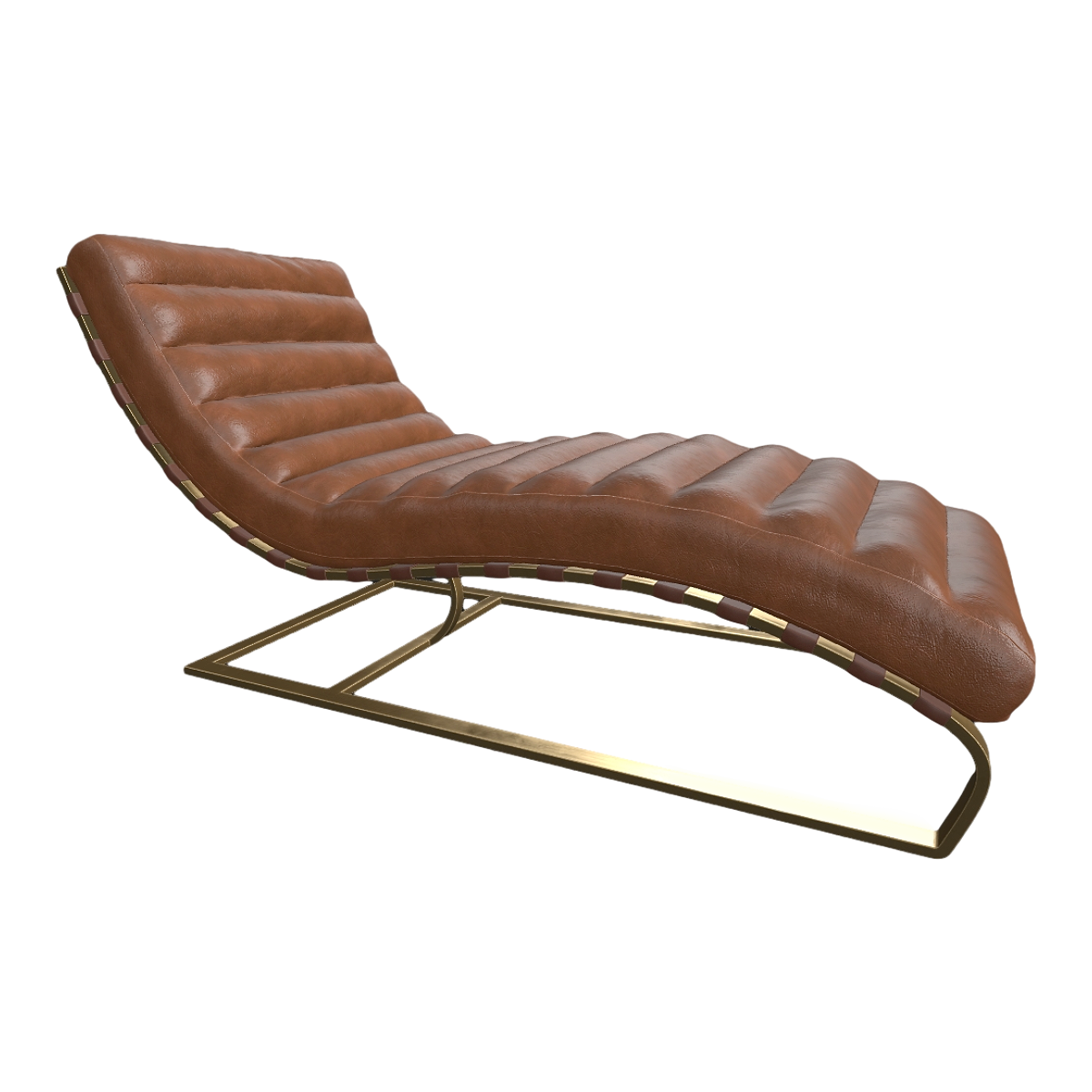 Nordic Indoor and Outdoor Hollow Design Metal Frame Dark Brown Leather Backrest Recliner Sofa