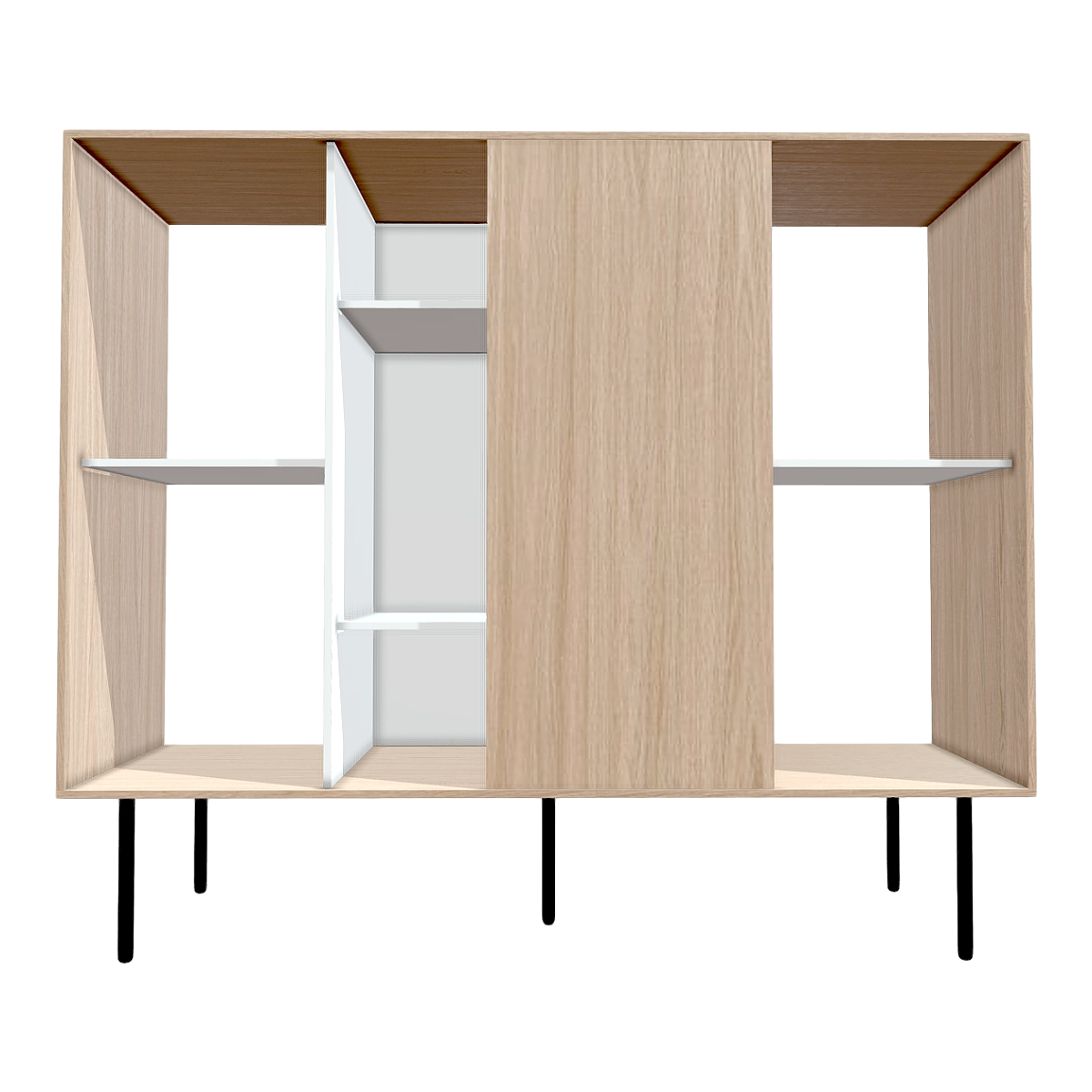 Home Living Room Metal Bottom Bracket Oak Solid Wood White Tile Storage Rack Display Rack