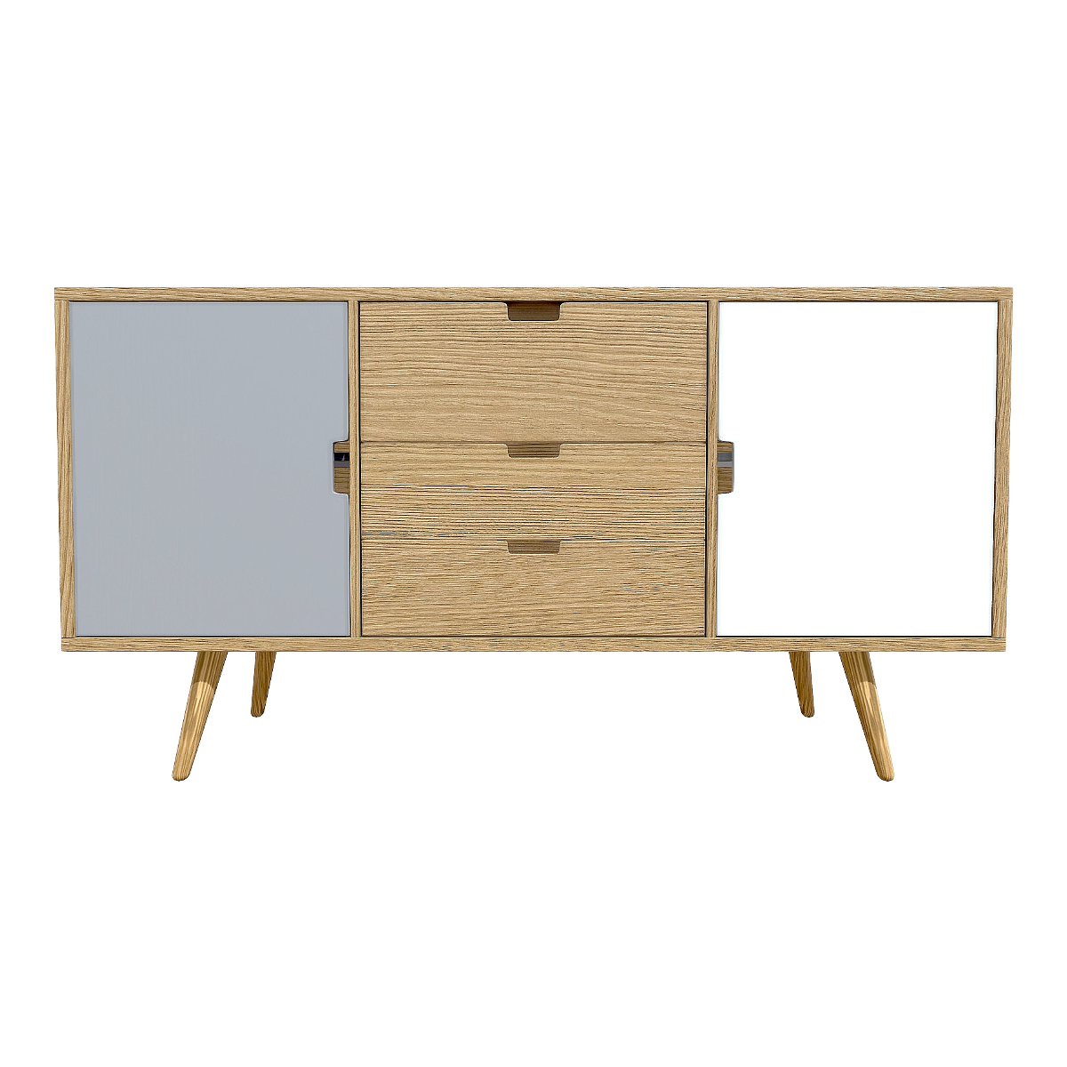 Living Room Home Oak Solid Wood Four-legged Floor-standing Drawer Cabinet Two-color Single-door Cabinet TV Cabinet