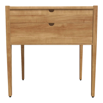 Living Room Bedroom Home Full Oak Solid Wood Double Drawer Cabinet Bedside Table Storage Cabinet