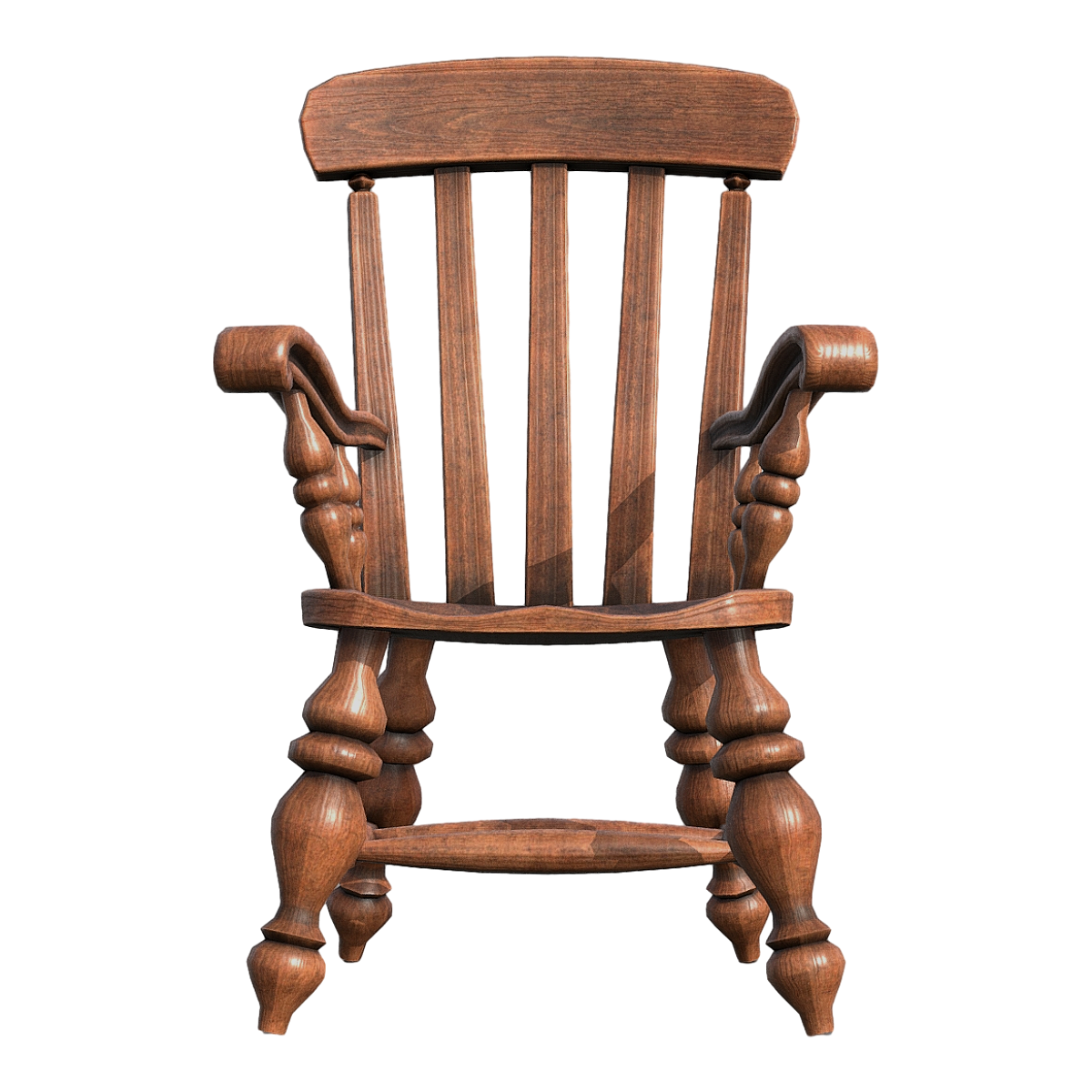 British Light Luxury Full Red Walnut Solid Wood Carved Backrest Armrest Dining Chair Windsor Chair