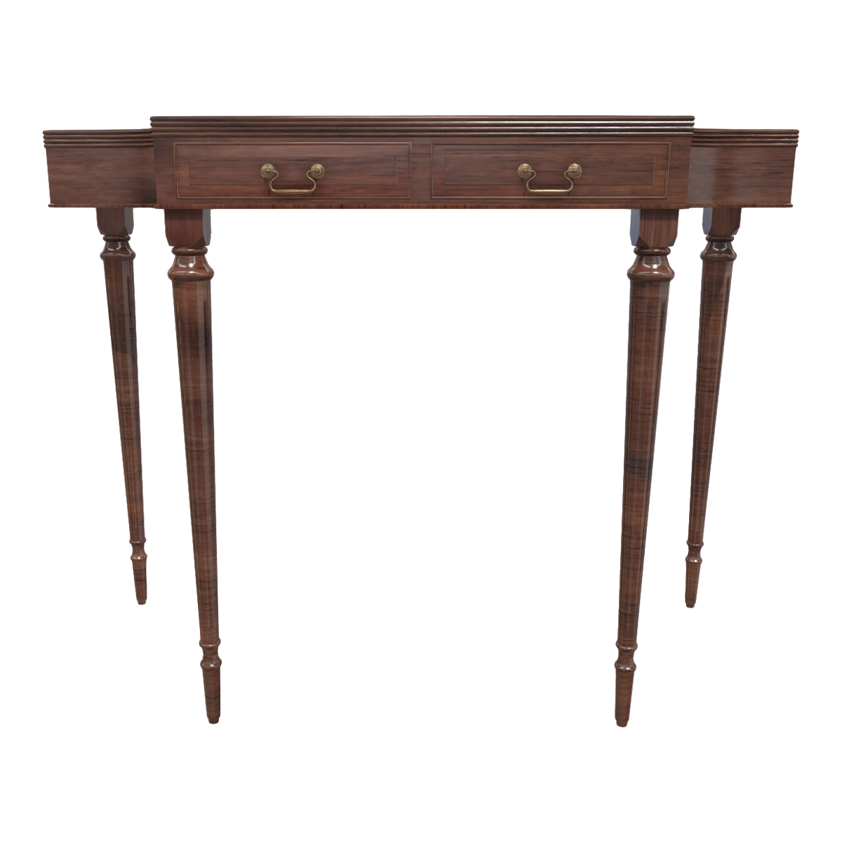 Nordic Metal Grip Black Walnut Solid Wood Four-legged Corner Table Wall-pasted Table Drawer Cabinet