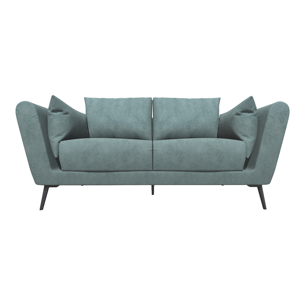 Nordic Living Room Home Metal Bottom Bracket Green Bamboo Color Fabric Double Backrest Armrest Sofa