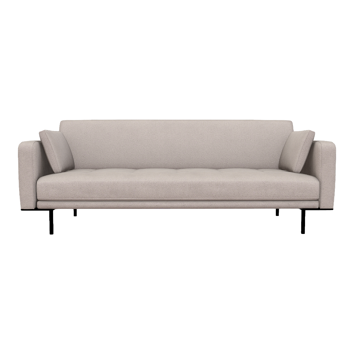 Nordic Living Room Metal Base Bracket Taupe Fabric Multi-person Backrest Armrest Sofa