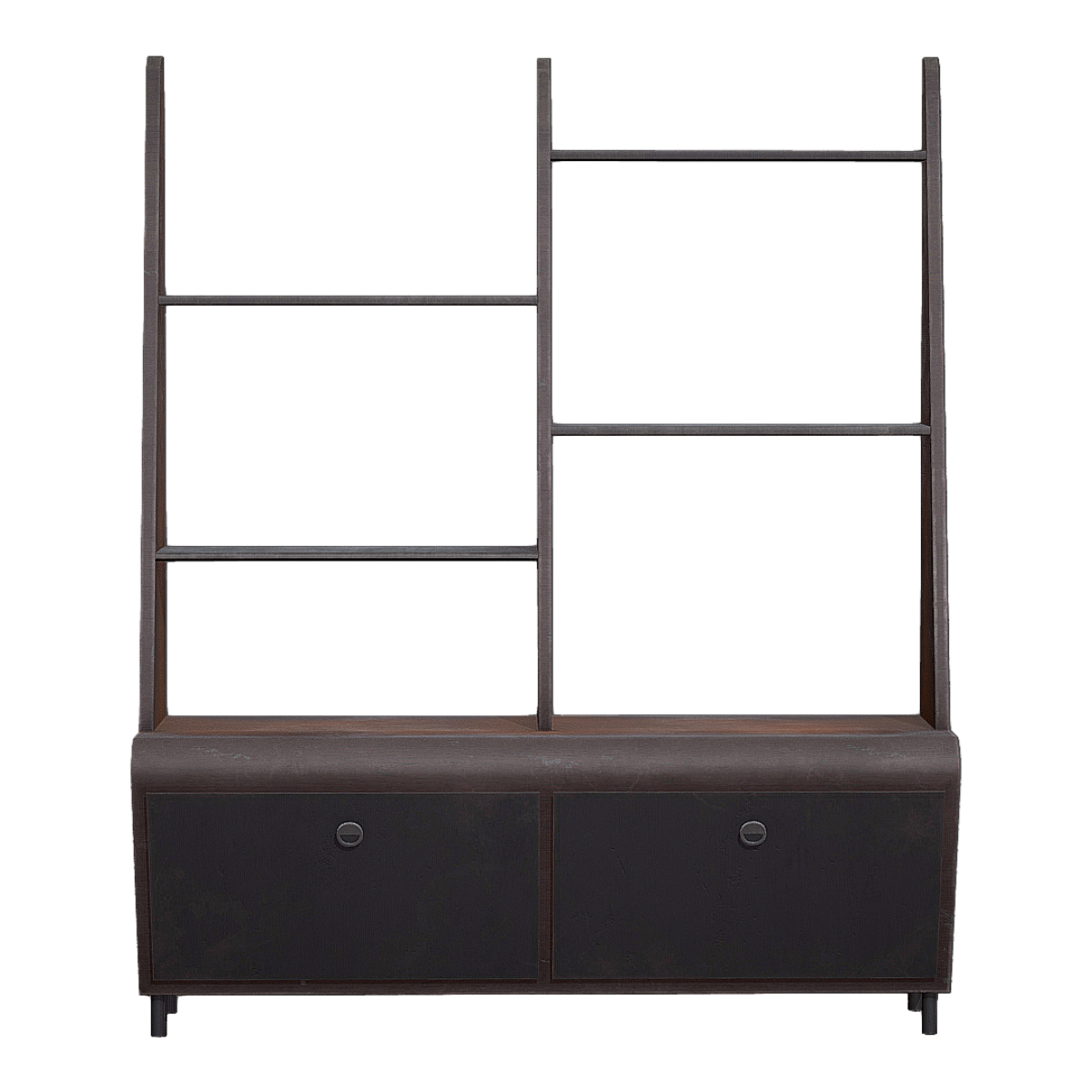 Living Room Home Full Ebony Solid Wood Trapezoidal Multifunctional Storage Rack Drawer Rack Display Rack