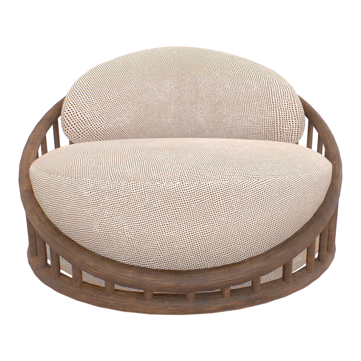 Nordic Black Walnut Solid Wood Frame Legless Fabric Single Backrest Armrest Tatami Sofa Lazy Sofa-Wheat Color