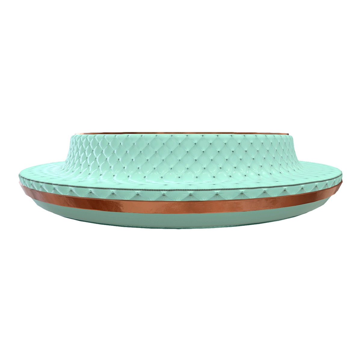 Shopping mall rest area metal frame bamboo color leather buckle ring trapezoidal multi-person sofa