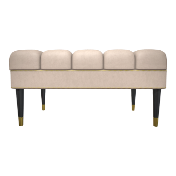 Nordic Home Metal Four-Leg Wheat Leather Two-Seat Sofa Bench Strip Stool