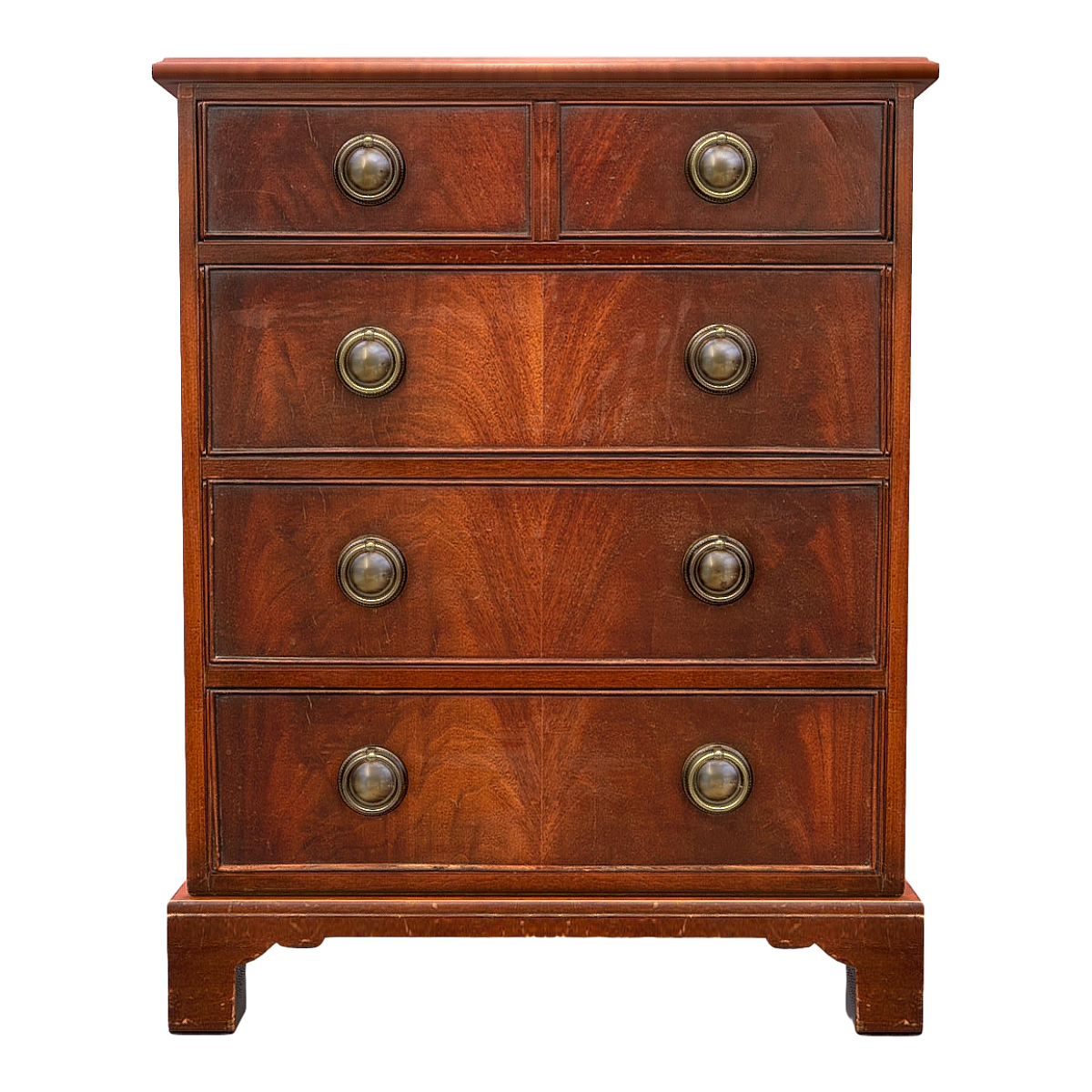 Nordic Living Room Metal Grip Red Walnut Solid Wood Drawer Cabinet Entrance Cabinet Chest of Drawers