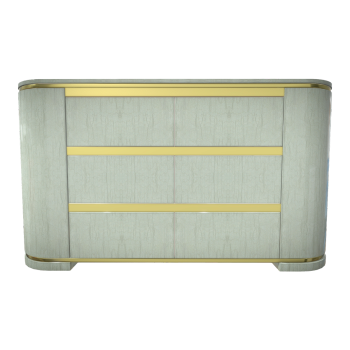 American Style Living Room Bedroom White Green Pattern Ceramic Metal Edge Multifunctional Six-drawer Cabinet Single Door Cabinet Drawer Cabinet