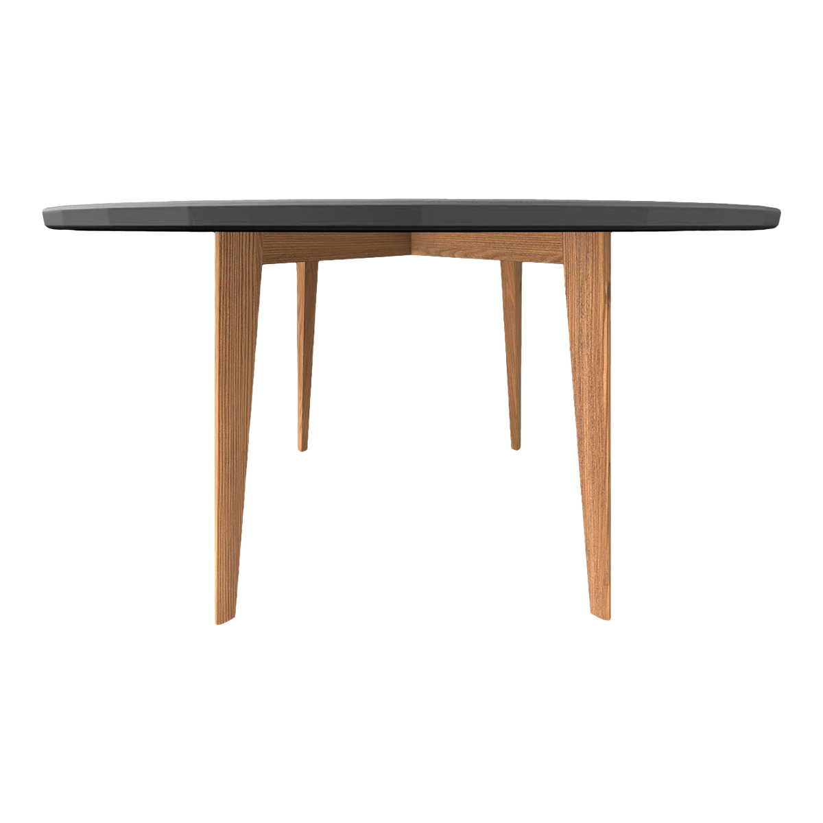 American Home Oak Solid Wood Frame Four Legs Black Ceramic Honeycomb Desktop Round Table Table-Round Table