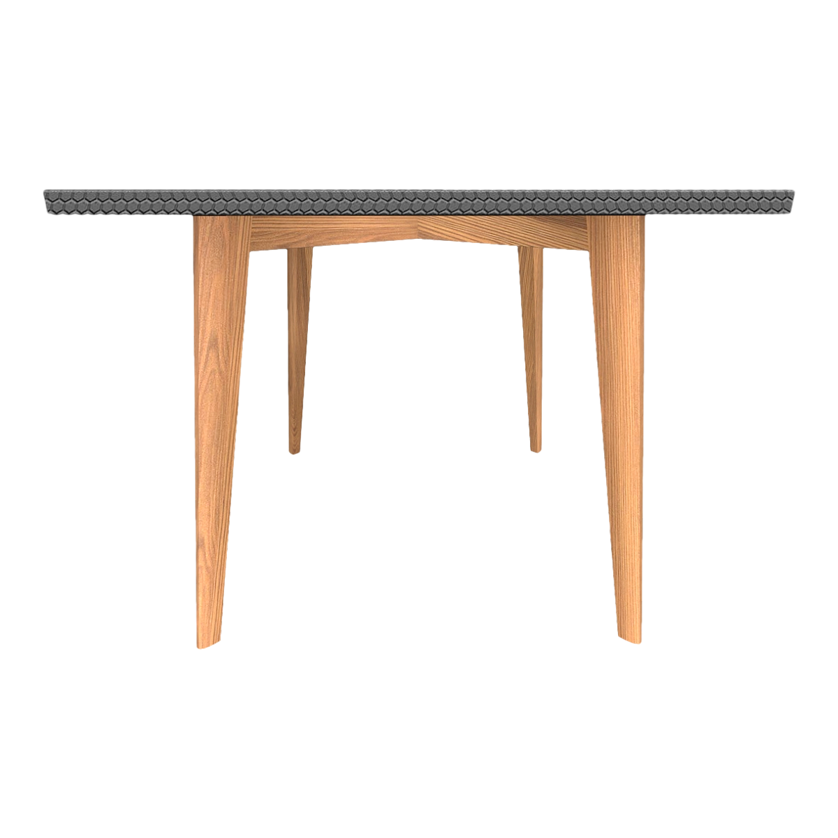 American Style Home Oak Solid Wood Frame Four Legs Black Ceramic Honeycomb Desktop Square Table Dining Table-Square Table