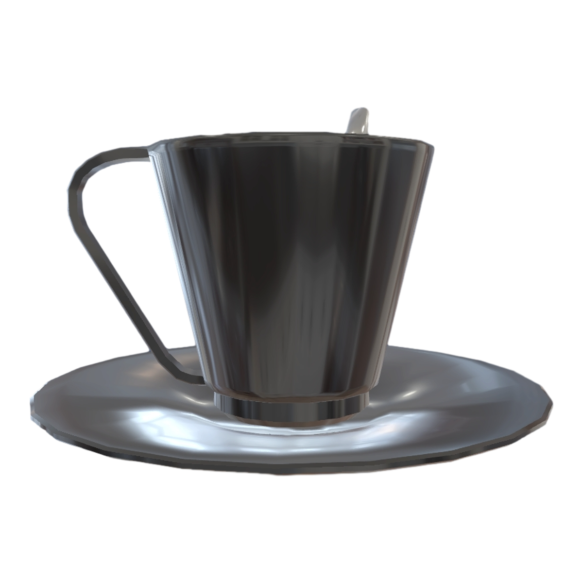 American Style Home Black Ceramic Coffee Cup Cup Saucer Metal Mixing Spoon