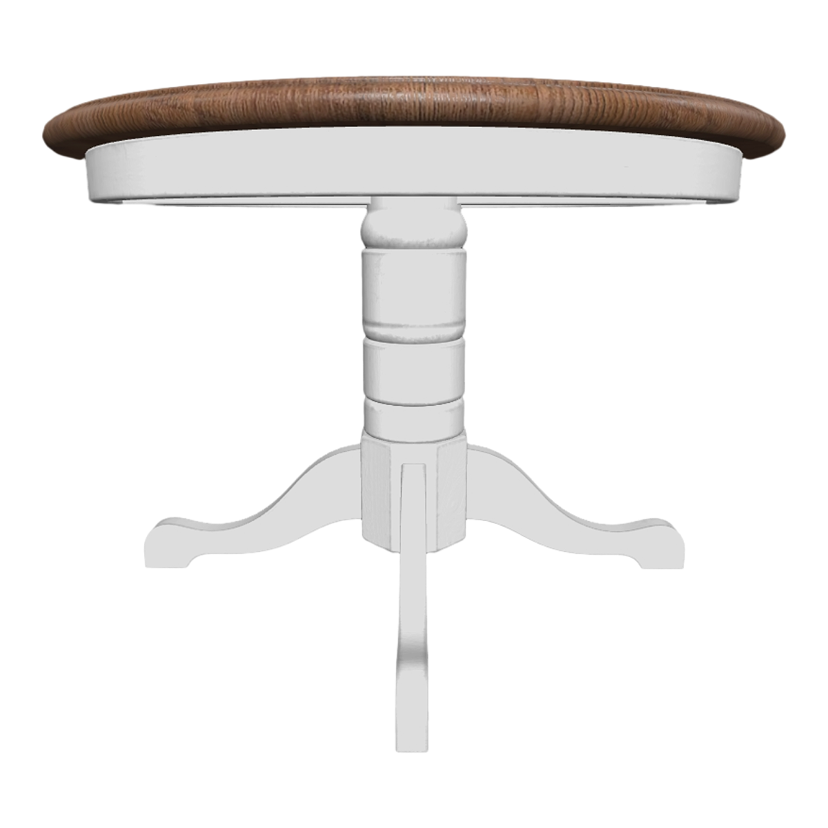 Modern Living Room Full Solid Wood White Paint Bottom Bracket Black Walnut Solid Board Round Table