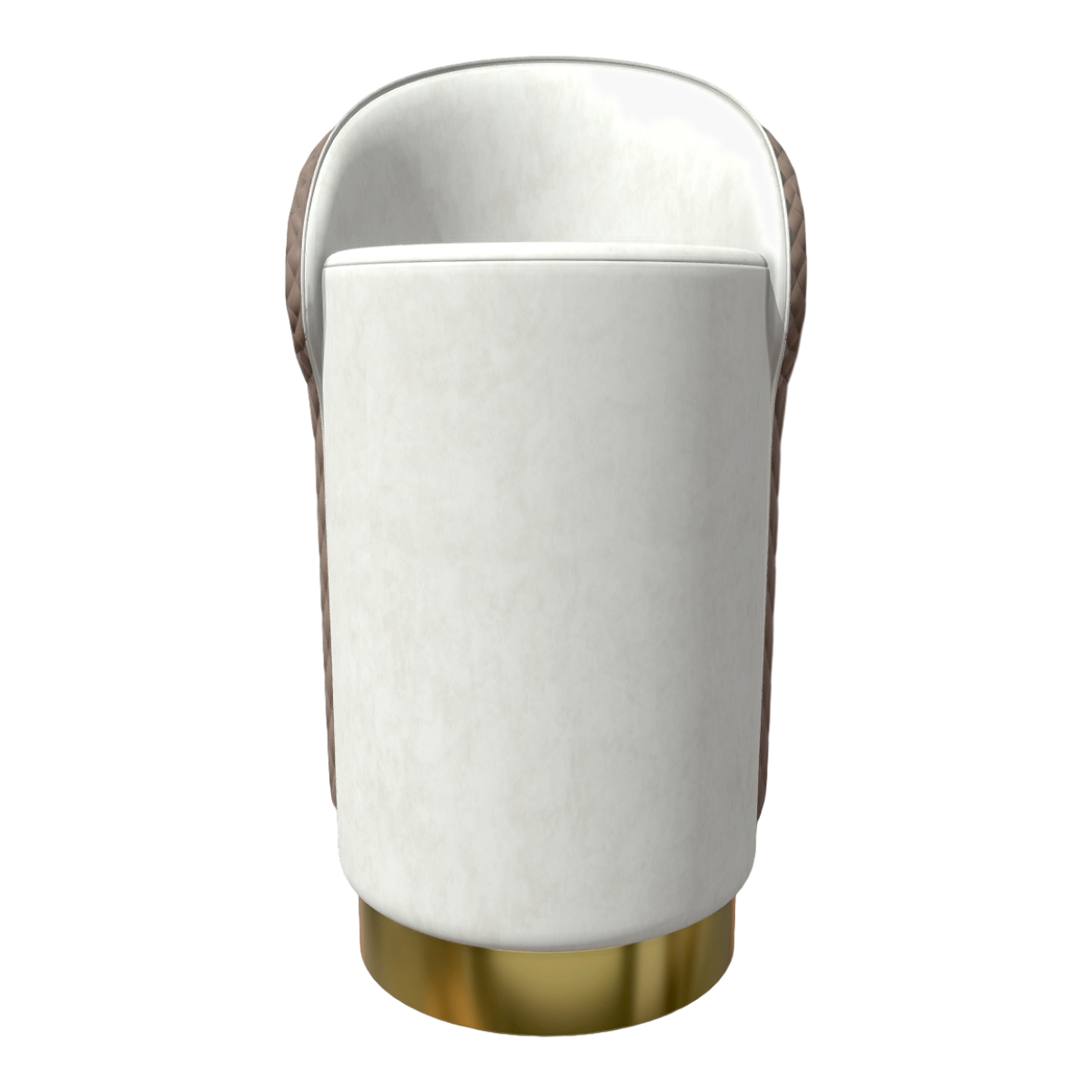 Nordic Style Living Room Casual Metal Base Brown Mesh Leather White Fabric Single High Chair with Backrest