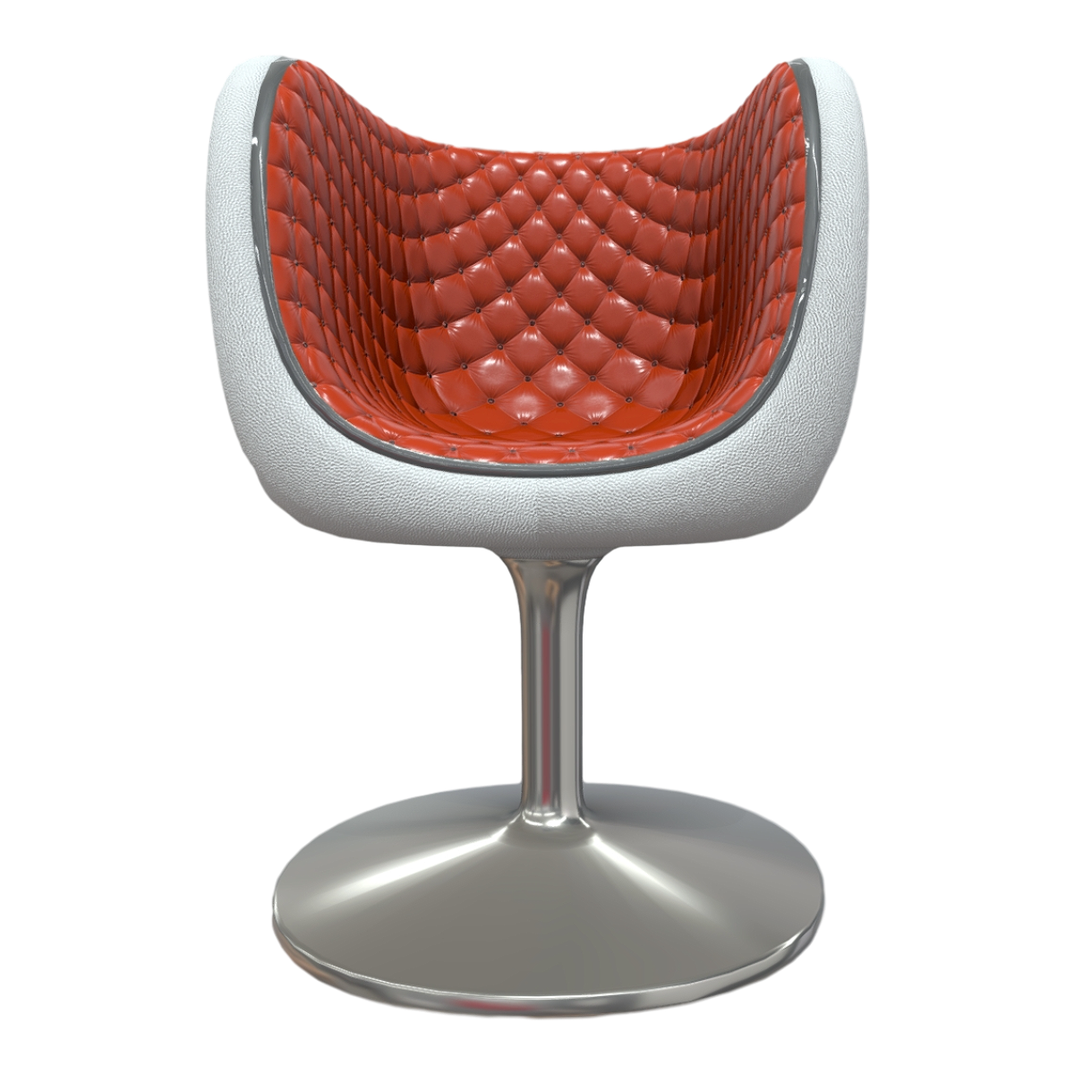 American Metal Base Bracket Red and White Double Color Leather Buckle Single Backrest Armchair Sofa Chair