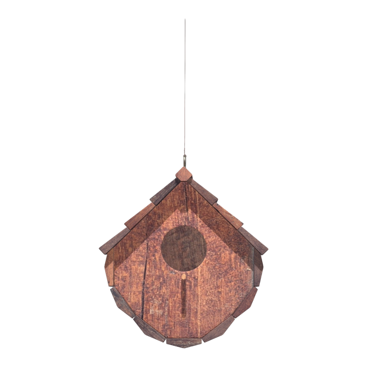 Outdoor Garden Hanging Full Red Walnut Solid Wood Handmade Bird House