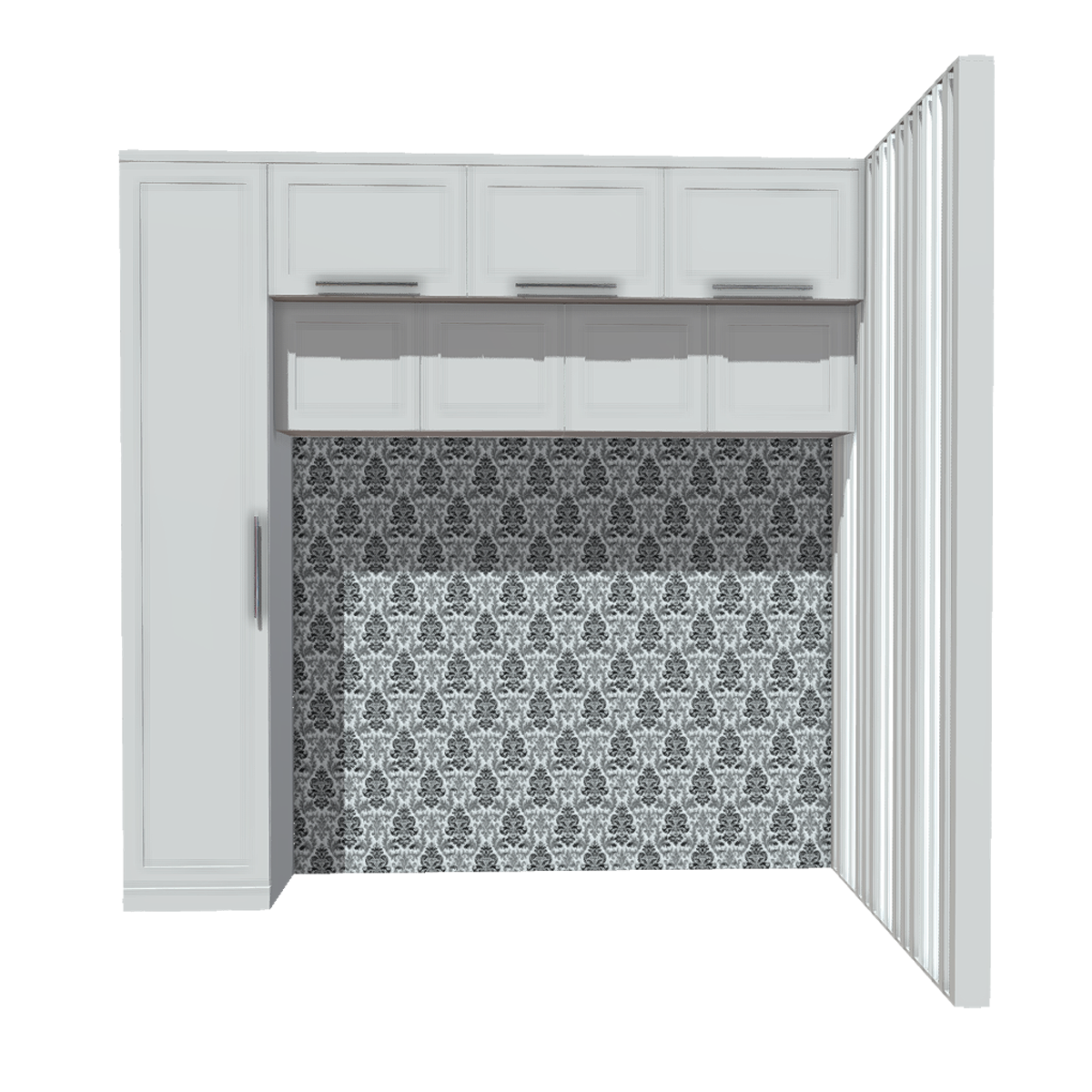 Modern Home Gray Pattern Fabric White Tile Multifunctional Single Door Drawer Cabinet Storage Cabinet