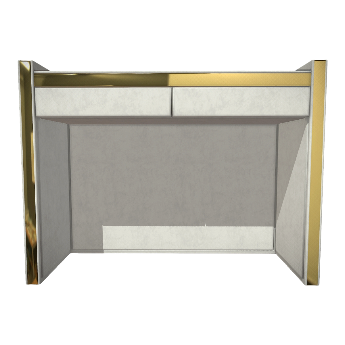 Modern Home Bedroom Metal Side creamy-white Fabric Drawer Table Makeup Table Dressing Table