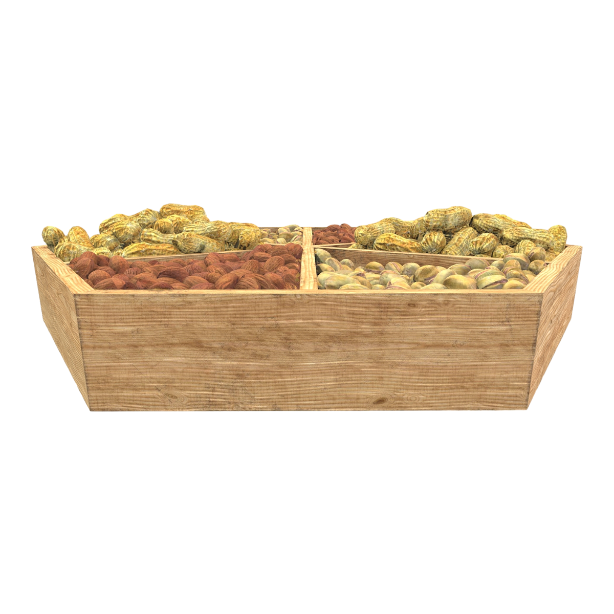 Home Living Room Desktop Oak Solid Wood Hexagon Six-grid Dried Fruit Platter Container Box