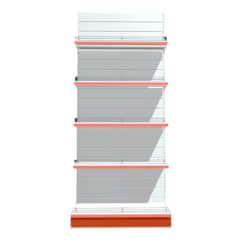 Shopping mall supermarket all stainless steel metal multi-layer iron fence rack shelf display rack-white