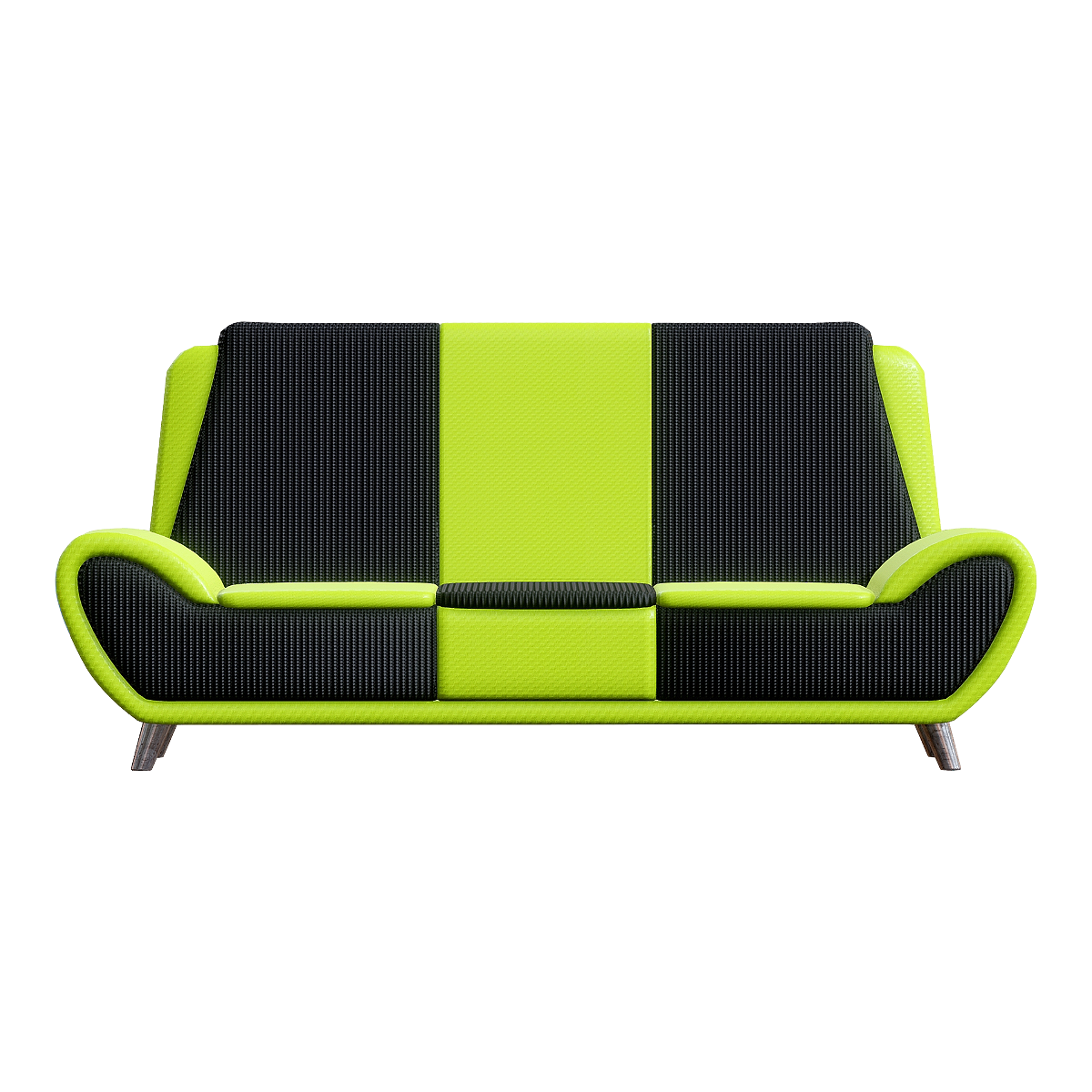 Modern Design Home Metal Sofa Feet Black Green Double Color Breathable Fabric Double Backrest Armrest Sofa Chair