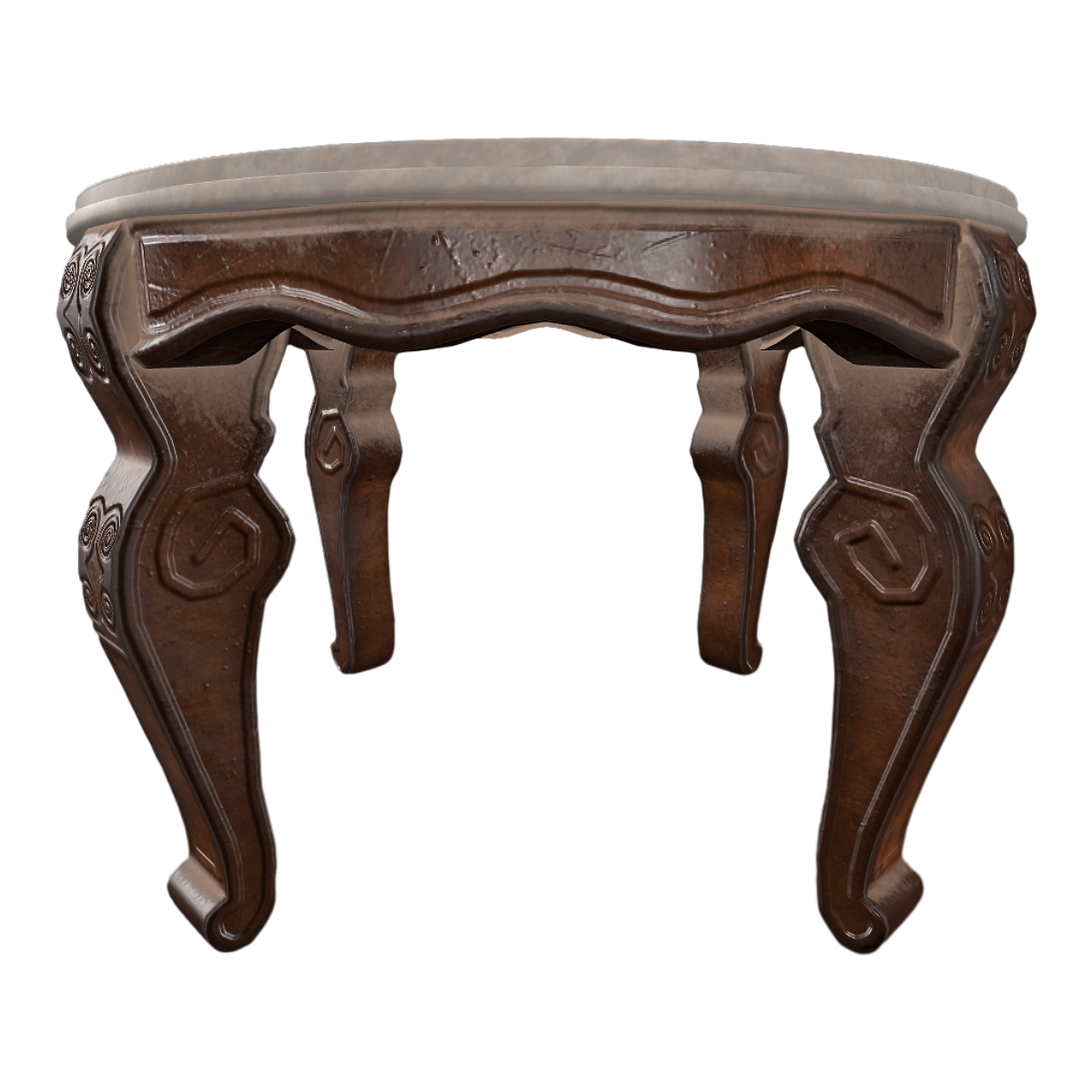 Victorian Black Walnut Solid Wood Carving Rack White Birch Solid Wood Desktop Round Table Four-legged Side Table