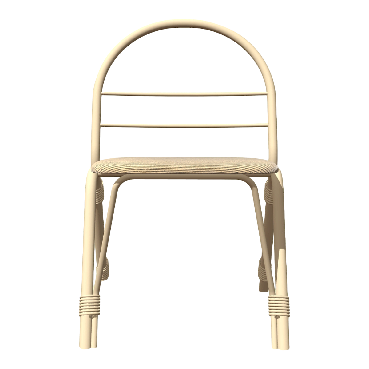 Indoor and outdoor tubular metal frame dead leaf color fabric cushion single hollow design backrest leisure chair