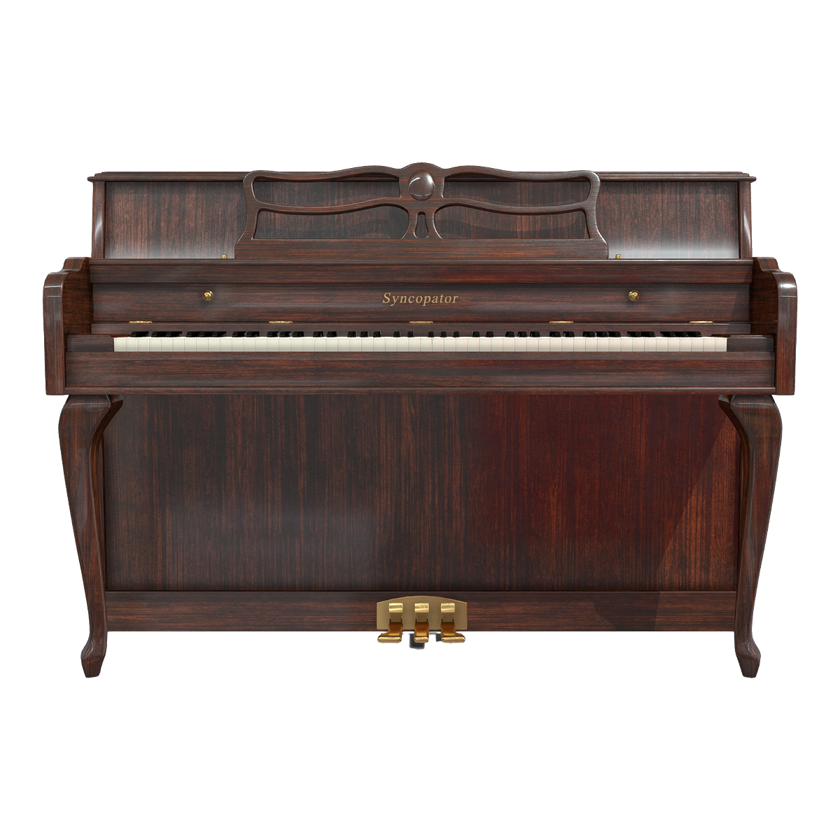 British Light Luxury Household Vertical Square Red Walnut Solid Wood High-end Piano