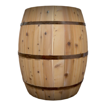 Nordic Vintage Thin Iron Bar Fixed Oak Solid Wood Double Layer Wine Barrel Storage Barrel