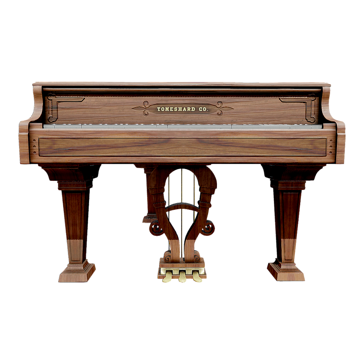 American Retro Home Black Walnut Solid Wood Tripod Playing Piano
