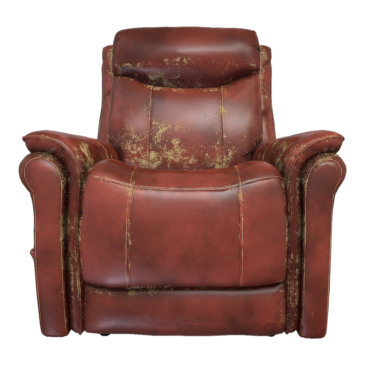 Nordic vintage, paint peeling, dark brown leather, single person backrest, armrest, high back chair, sofa chair