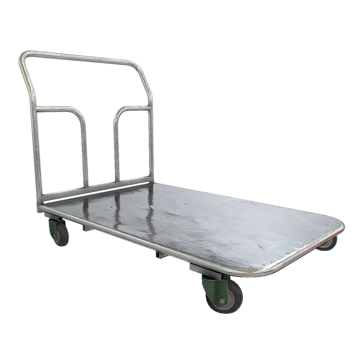 Factory, shopping mall, household all stainless steel metal universal wheel platform, freight and moving handcart