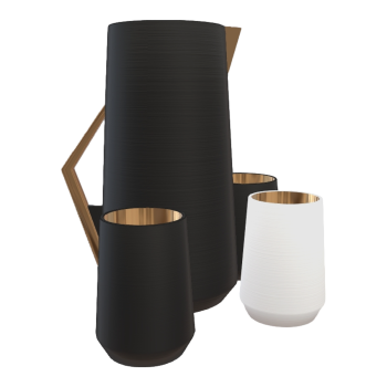 Nordic home black and white dual color ceramic metal inner wall water cup metal portable kettle