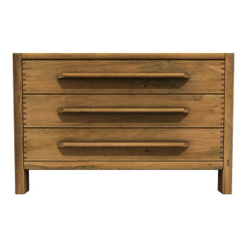 Nordic bedroom all dark oak solid wood three-layer drawer cabinet bedside table low cabinet