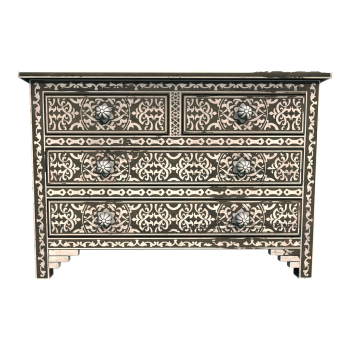 Nordic living room metal handle all black walnut solid wood white pattern four bucket cabinet storage cabinet foyer cabinet