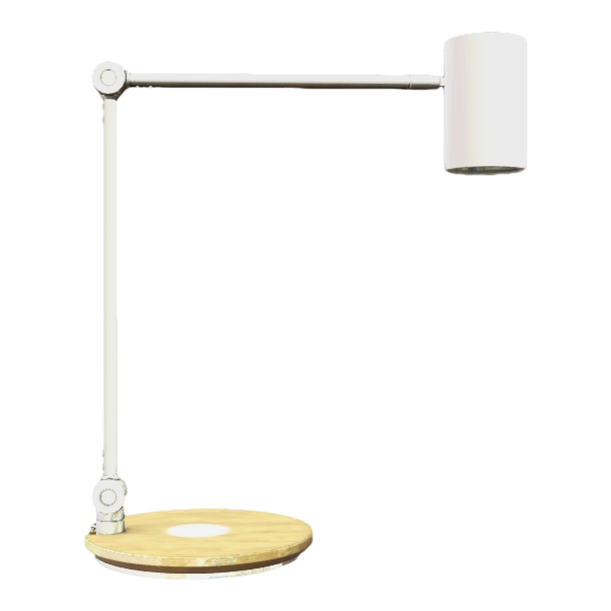 Nordic minimalist oak solid wood panel base metal foldable bracket desktop white desk lamp induction desk lamp